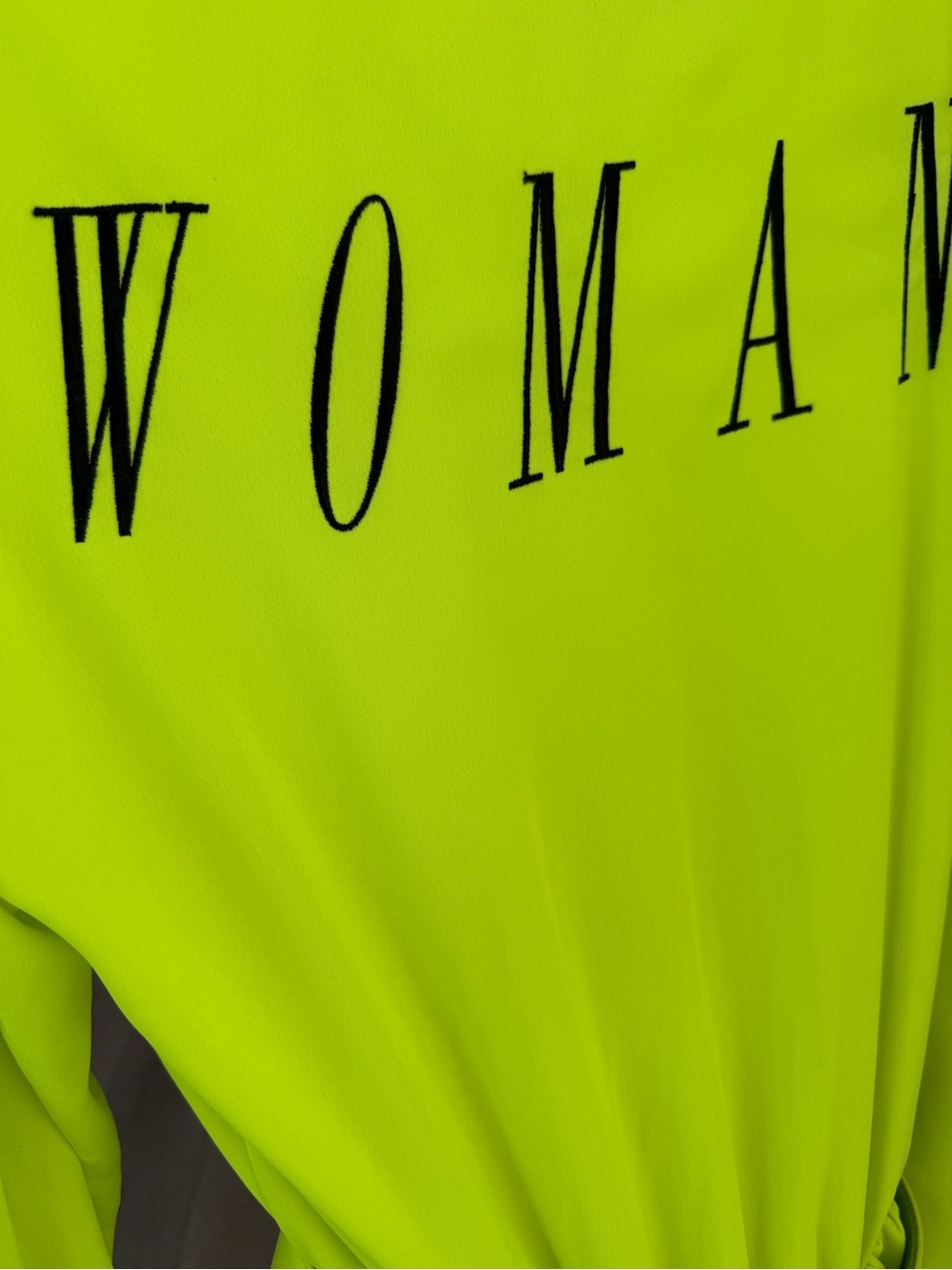 OFF-WHITE Vibrant Neon Green Wrap Dress with Belt - Picture 7 of 15